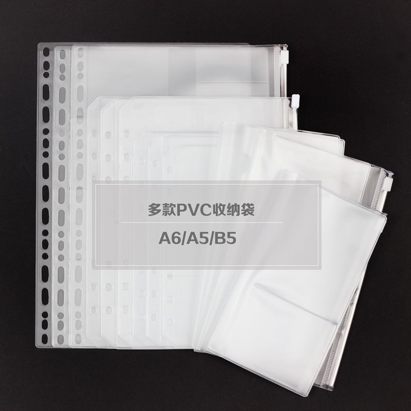 Pvc Transparent Bag A6 Hand Account Book A5 Storage File Bag Information Bag Notepad Business Card Book B5 Loose-Leaf Bag - Image 2