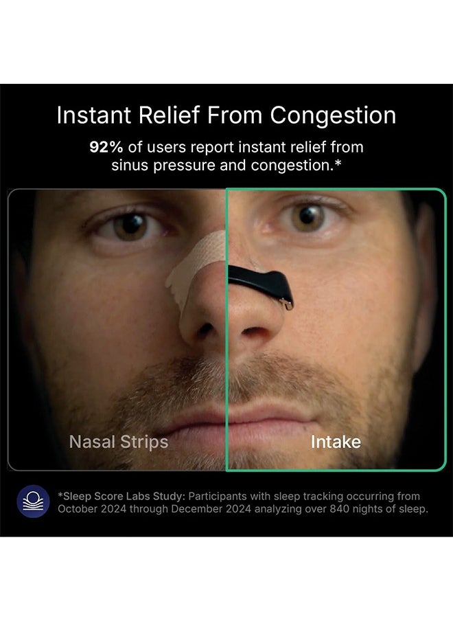 Breathing Nasal Strip Starter Kit (15 Count, Black) - Boost Oxygen Intake, Reduce Snoring, Improve Sleep Quality - Sweat Resistant, Skin Safe Nasal Strips - Extra Strength Snoring Solution
