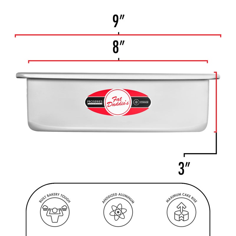 Fat Daddio's PSQCC-883 Square Cheesecake Pan, 8 x 8 x 3 Inch, Silver - Image 3