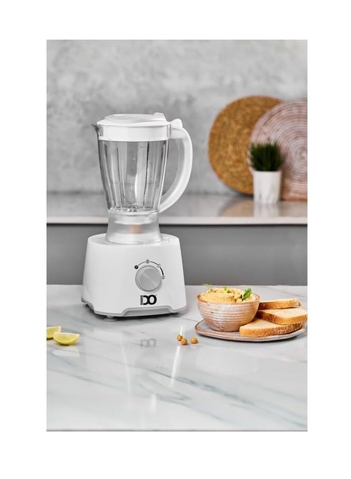 ايدو محضر طعام من ايدو بعدد 25 وظيفة بسرعتين بجهد 1000 بلون أبيض موديل FP1000-WH، 1000.0 واط - Image 3