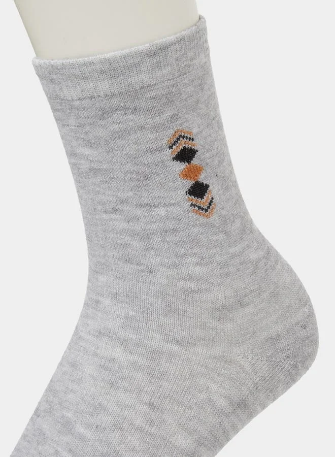 Styli  Pack of 5 - Multi-Color Minimal Diamond Detail Crew Socks for Men | Best Price UAE