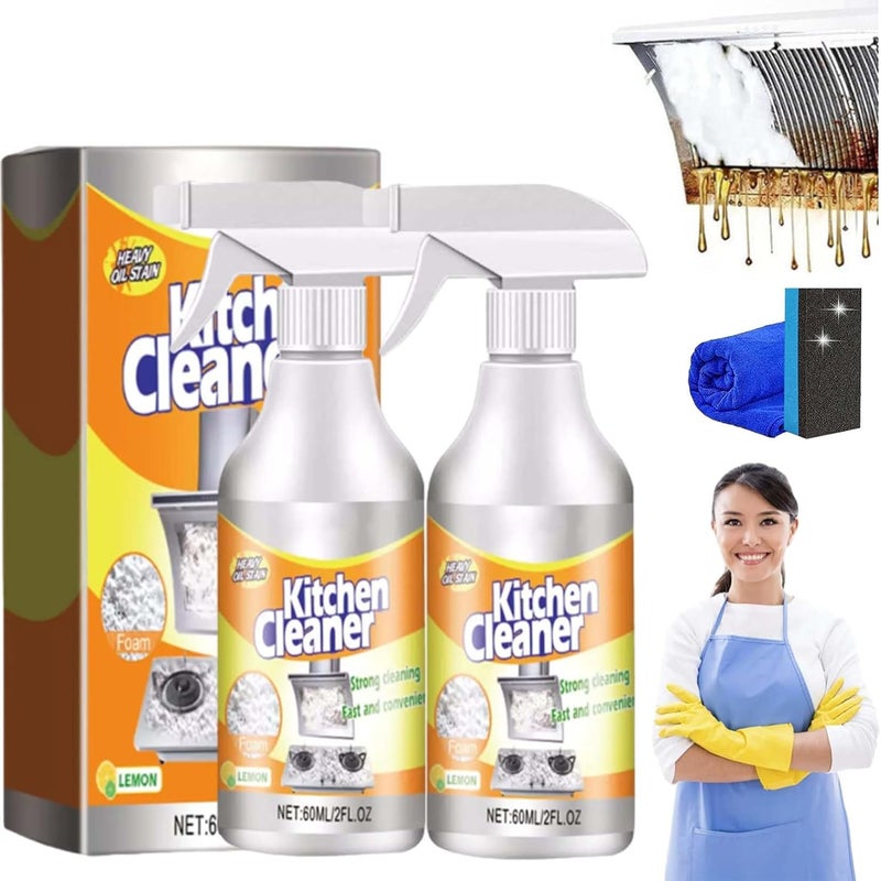 Kitchen Foam Cleaner, 2024 Upgrade foaming cleaner, Sciasi Kitchen Foam Cleaner, Multi-Surface, Heavy-Duty Kitchen Foam, Multi-Purpose Powerful Stain Removing Foam Cleaner (2 Pcs) - Image 1