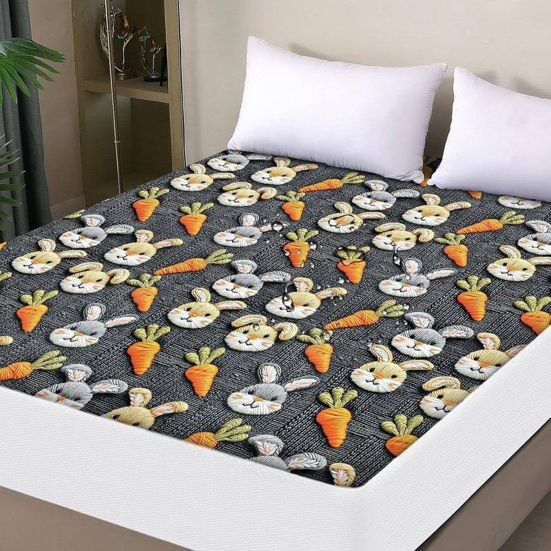 ohano 5D Effect Waterproof Mattress Protector 120 x 200 cm Fitted Sheet, Waterproof and Breathable Mattress Cover, Incontinence Pad, Moisture Protection, Fitted Sheet, for All Seasons - Image 1