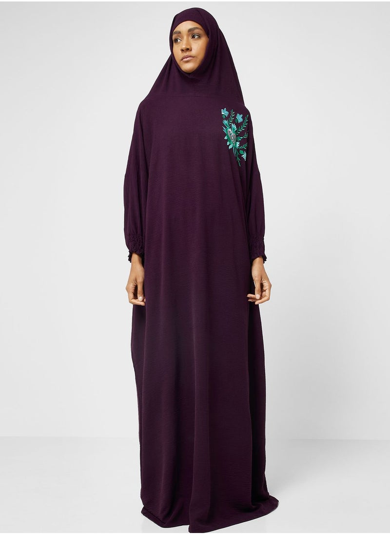 hayas closet - Embroidered Shirred Sleeve Prayer Dress - Image 1