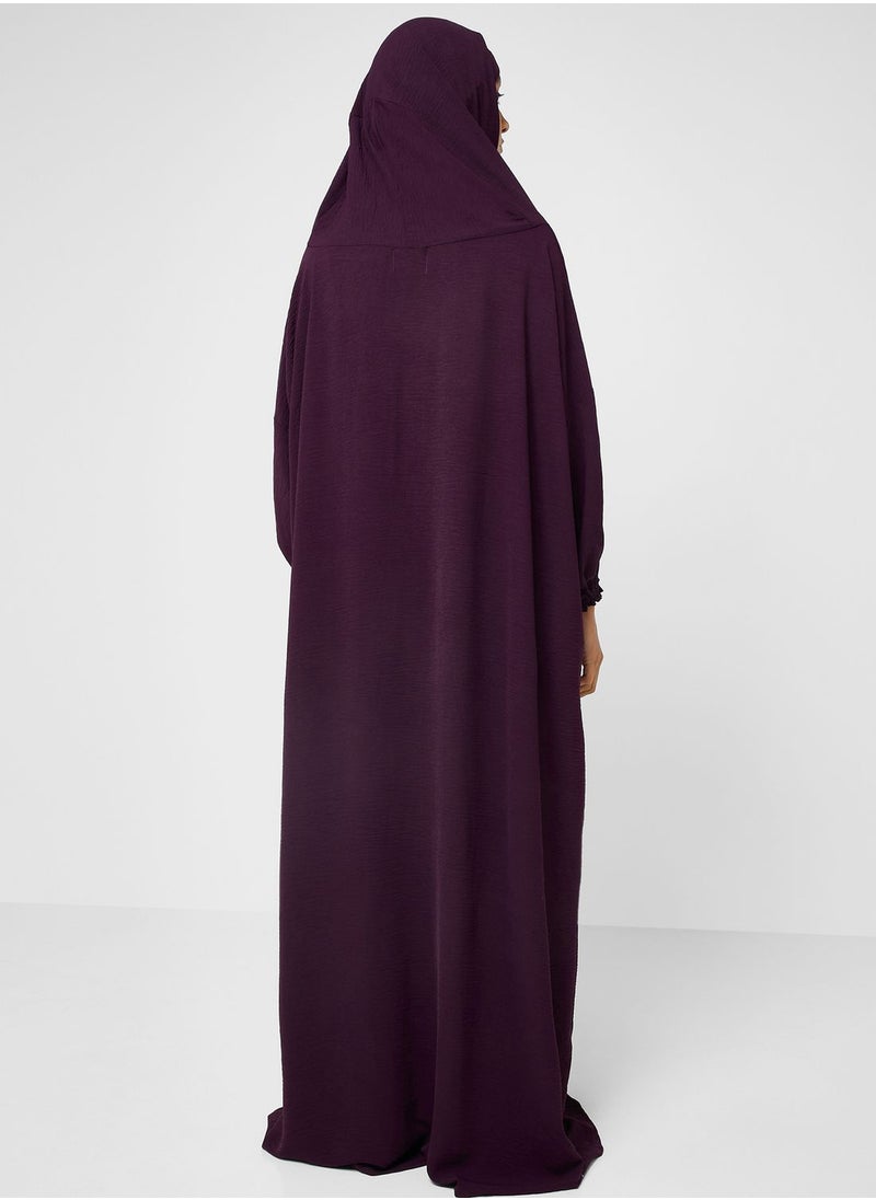 hayas closet - Embroidered Shirred Sleeve Prayer Dress - Image 1