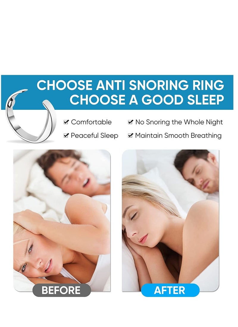 SYOSI - Anti Snore Ring Anti Snoring Devices Stimulating Acupuncture Points to Stop Snoring No Side Effects Improve Sleep Quality for Business Trips Office Airplanes Cars High Speed Trains - Image 1