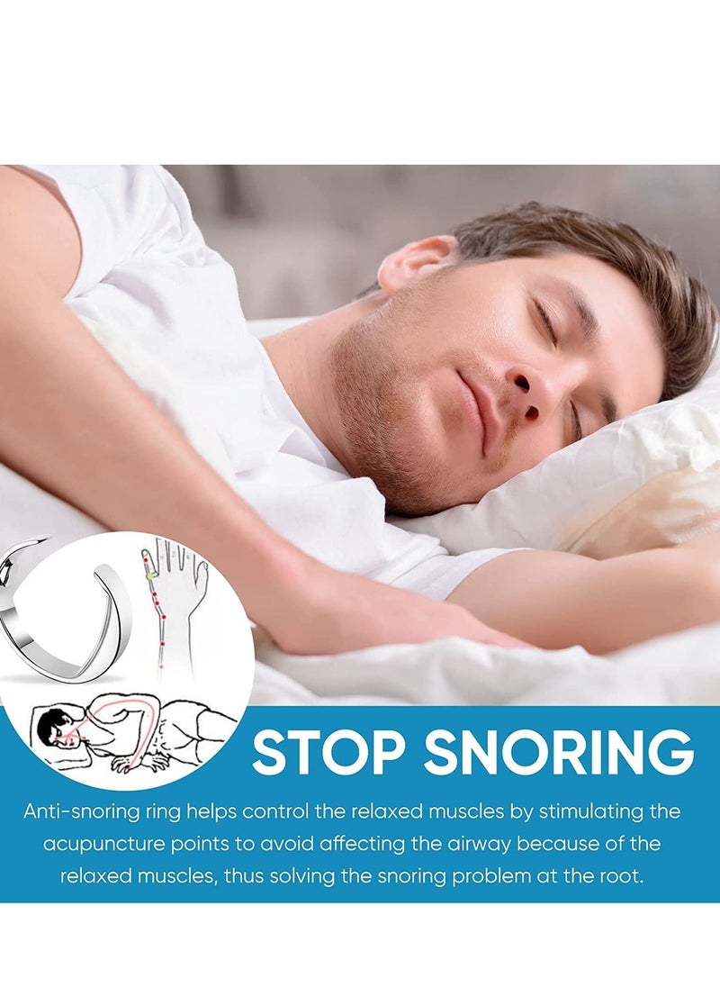 SYOSI - Anti Snore Ring Anti Snoring Devices Stimulating Acupuncture Points to Stop Snoring No Side Effects Improve Sleep Quality for Business Trips Office Airplanes Cars High Speed Trains - Image 1