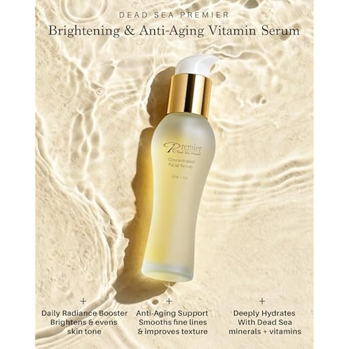 Premier Dead Sea Vitamin C Serum for Face with Vitamin E Oil, Retinol, Hydrating Face Serum for Women, Anti-Aging Skincare Dark Spot Brightening with Dead Sea Minerals, Classic Collection 1.7 Fl Oz - Image 2