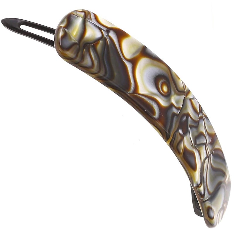 Camila Paris CP2817 French Hair Barrette Clip for Girls, Handmade, Onyx, Metal-Free Closure Strong Hold Grip Hair Clips for Women, No Slip and Durable Styling Girls Hair Accessories, Made in France - Image 1