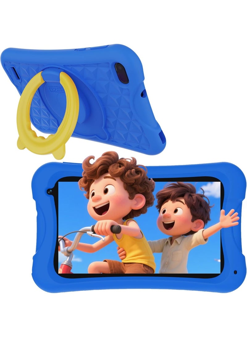 LBMT Kids Tablet, 7 inch Android 14 and Quad-Core Toddler Tablets with Shockproof Case, Kids Tablets 8GB+128GB with Parental Control,  Educational Toddler Tablet with WiFi 5,Games, Dual Camera, Learning,WiFi 5, Bluetooth, Camera,for Toddlers & Children 2-12 Years.(Blue) - Image 1