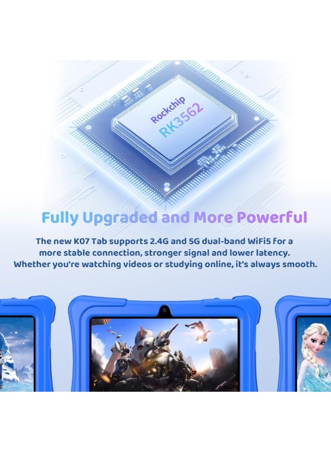 LBMT Kids Tablet, 7 inch Android 14 and Quad-Core Toddler Tablets with Shockproof Case, Kids Tablets 8GB+128GB with Parental Control,  Educational Toddler Tablet with WiFi 5,Games, Dual Camera, Learning,WiFi 5, Bluetooth, Camera,for Toddlers & Children 2-12 Years.(Blue) - Image 4