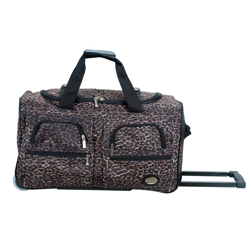 Rockland Rolling Duffel Bag, Brown Leopard, 100% polyester, 22-Inch - Image 1