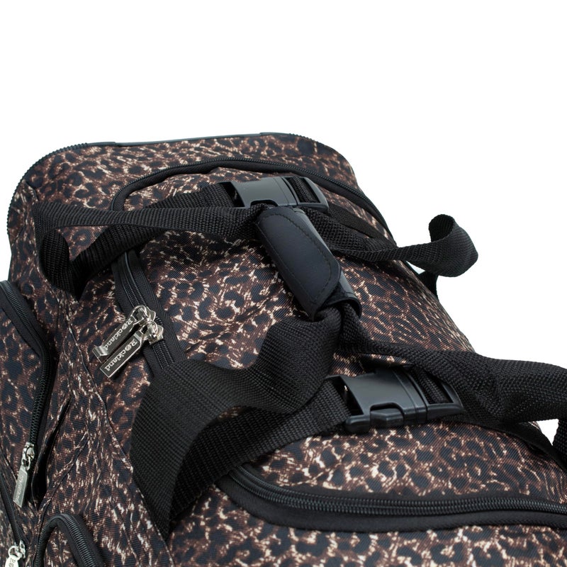 Rockland Rolling Duffel Bag, Brown Leopard, 100% polyester, 22-Inch - Image 3