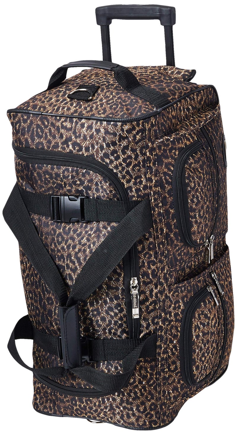 Rockland Rolling Duffel Bag, Brown Leopard, 100% polyester, 22-Inch - Image 4