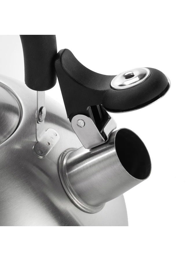 Dominion 2.1 Quart Stainless Steel Whistling Tea Kettle, Ergonomic Handle, Anti-Heat Handle, The Perfect Stovetop Tea and Water Boilers for Your Home, Dorm, Condo or Apartment, Brushed Satin - Image 5