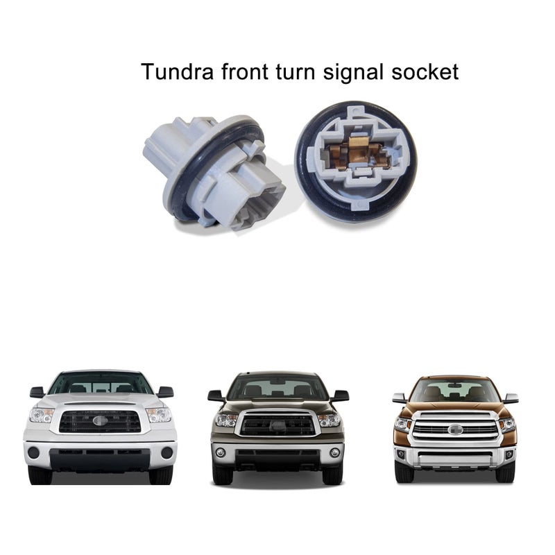 Autoacc Front Turn Signal Light Bulb Plug Socket Compatible With Toyota 2005-2021 Tundra  2005-2016 Tacoma  2008-2018 Sequoia  2003-2006 4Runner  2009-2017 Venza (Pack Of 2) - Image 2