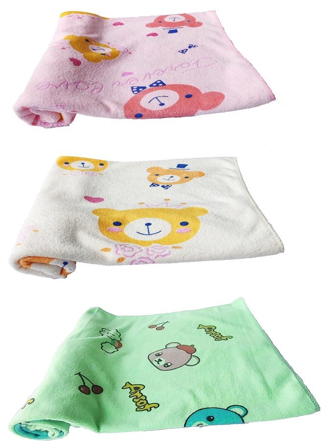 ZAPLES Cotton Cloth Baby Washcloth for New Born Extra Soft Face Towels Reusable Bath Towels for Kids/Toddlers/Infants/Babies (Assorted Colours & Prints) (Large, Pack of 3 Towel) - Image 1