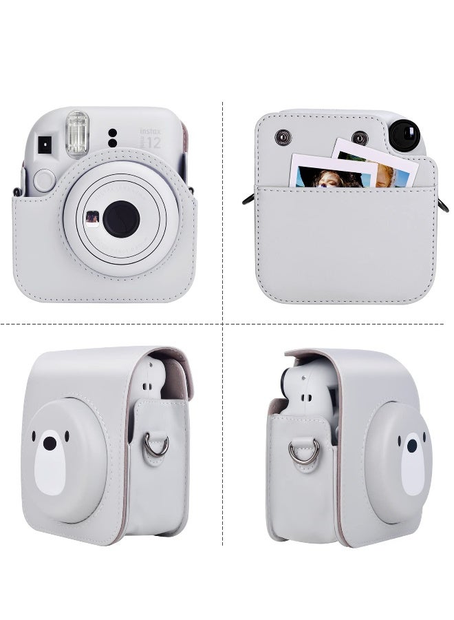 PU Leather Protective Case for Fujifilm Instax Mini 12/Polaroid Mini 12 Instant Camera, Removable Design with Adjustable Shoulder Strap for Easy Carrying and Protection. - Image 3