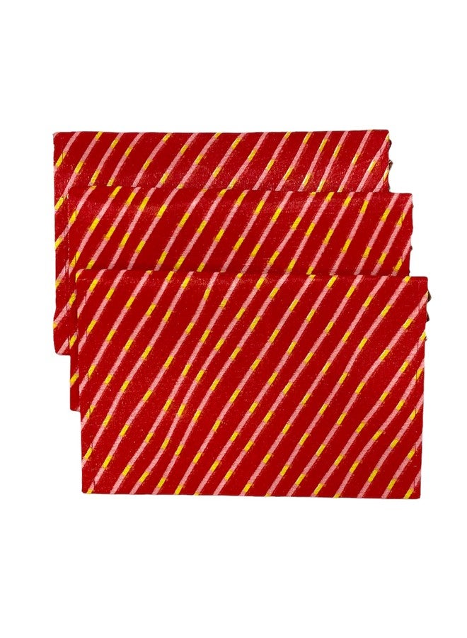 Orange Paper Leheria Design Shagun Envelops/Wedding Envelops/Gift Envelop/Cash Envelop/Money Shagun Cash Envelopes for Weddings, Birthdays, Rakhi, Gifting - Pack Of 3 (Red) - Image 3