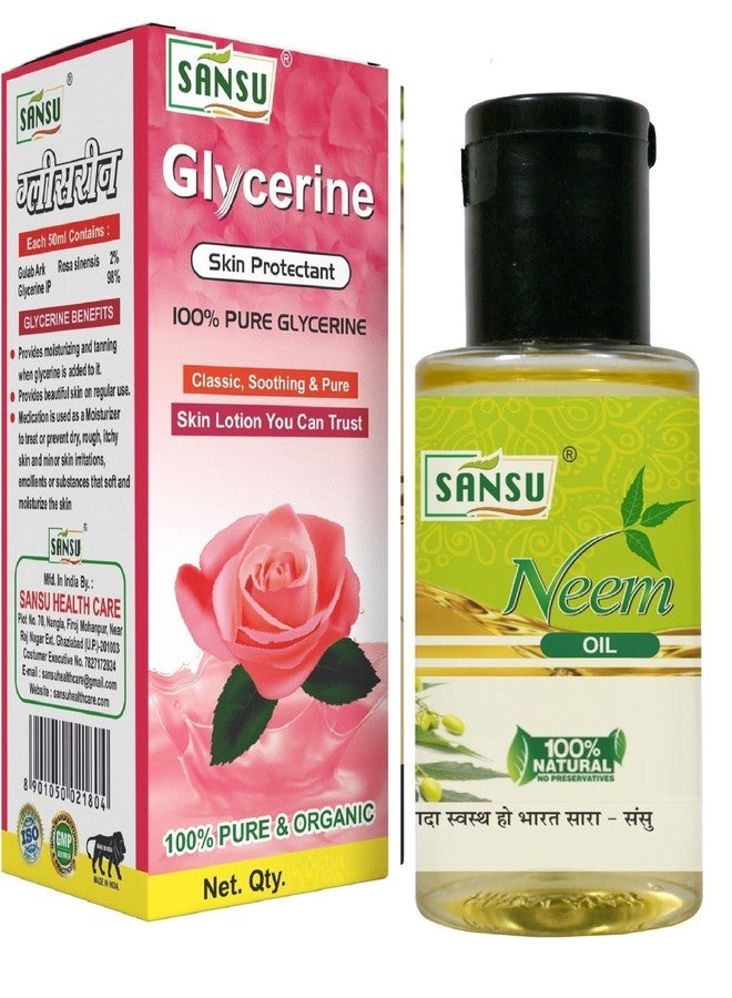 Sansu Glycerin Natural 100ml With Neem Oil 50ml Ayurvedic Natural - Image 1