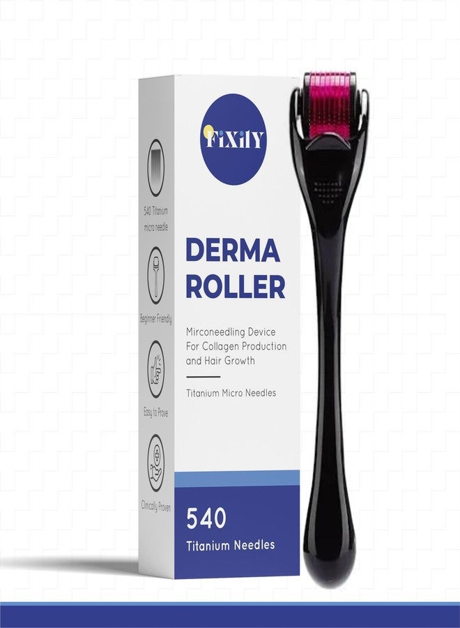 Fixily Derma Roller For Hair Growth 0.5 Mm With 540 Titanium Needles|Repairs Damaged Hair, Activates Hair Follicles|For Hair Fall & Hair Thickening|Reduces Acne Scars|Safe & Effective To Use, 80 Grams - Image 2