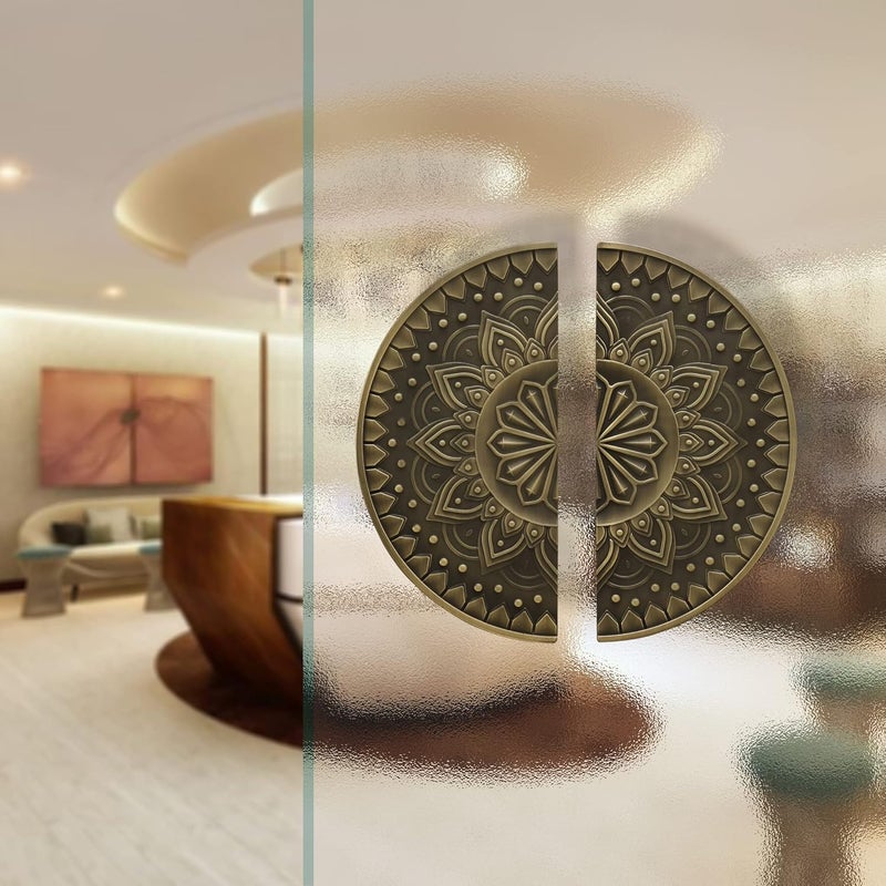 LAPO مقبض باب LAPO بقطر 8 بوصات للباب الرئيسي مقبض خشبي زجاجي مقبض سحب لجميع أبواب المنزل والمكتب والفنادق عبوة من مجموعة واحدة بتشطيب عتيق ضمان 3 سنوات 5086 - Image 4