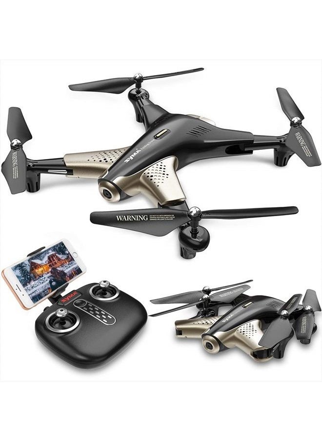 SYMA - Drone with 1080P FPV Camera,Optical Flow Positioning,Tap Fly,Altitude Hold,Headless Mode,3D Flips,2 Batteries 40mins Flying UFO Remote Control Quadcopter for Kids Beginners - Image 1