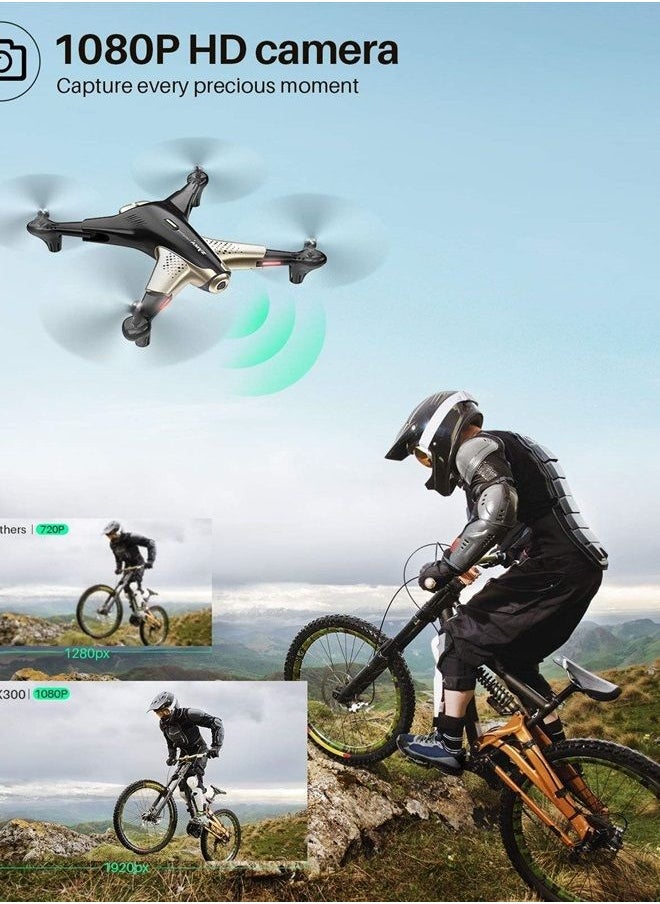 SYMA - Drone with 1080P FPV Camera,Optical Flow Positioning,Tap Fly,Altitude Hold,Headless Mode,3D Flips,2 Batteries 40mins Flying UFO Remote Control Quadcopter for Kids Beginners - Image 1