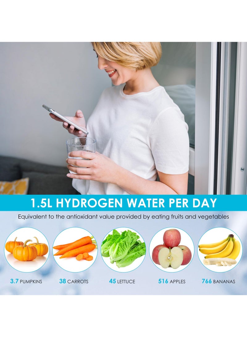 BEILINGDUN Hydrogen Water Bottle with PEM SPE Technology - Rechargeable Hydrogen Water Generator, Portable Hydrogen Water Ionizer Machine for Home/Office/Travel (Silver) - Image 4