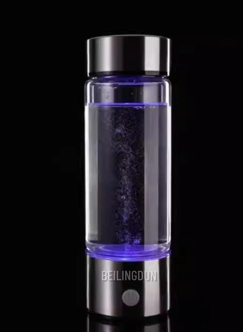 BEILINGDUN Hydrogen Water Bottle with PEM SPE Technology - Rechargeable Hydrogen Water Generator, Portable Hydrogen Water Ionizer Machine for Home/Office/Travel (Silver) - Image 1