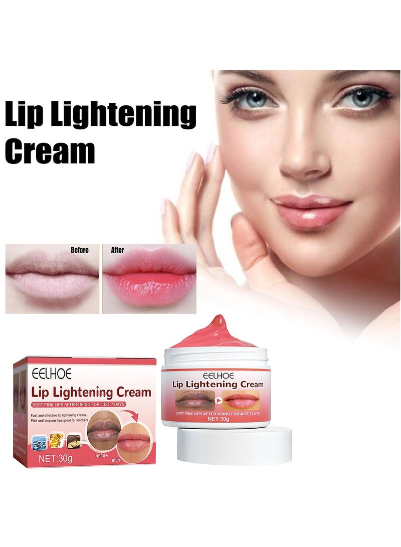 EELHOE كريم تفتيح الشفاه للشفاه الداكنة، بلسم كريم تفتيح الشفاه العضوي الصحي للحصول على شفاه وردية ناعمة 30 جرام - Image 2