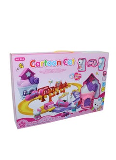 Generic Cartoon Cat Track Assembly Playset for Children - Multi Color 