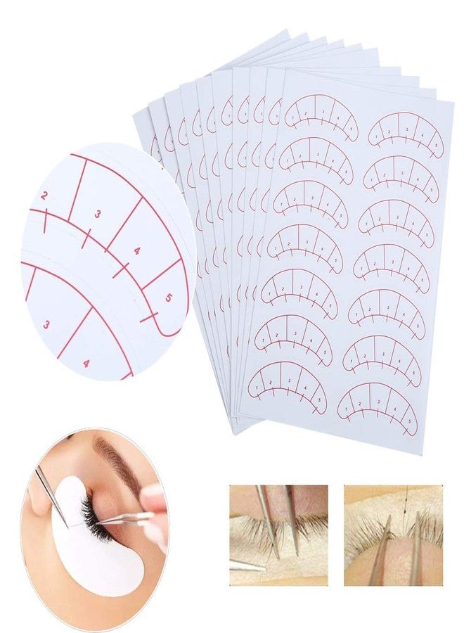 DEWIN Eye Mapping Stickers, Lash Map Under Eye Stickers Eyelashes Stickers for Lash Beginner Training and Practice 140 Pcs / 10-Sheets - Image 2