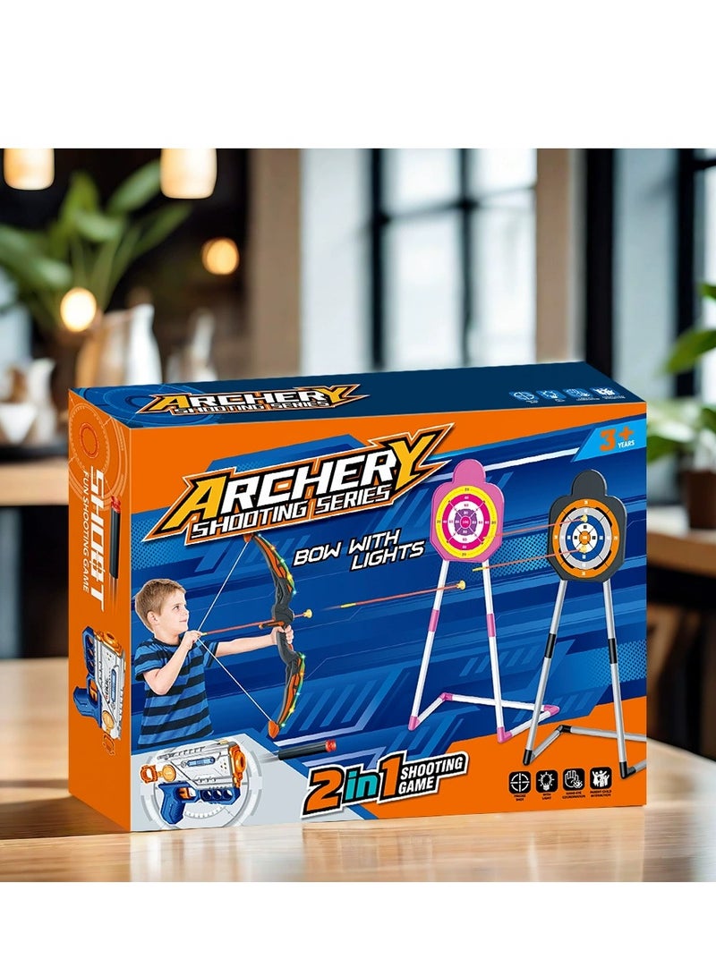 Generic Arrow and Bow Set for Children - LED Illuminated Archery Toy Set with Suction Cup Arrows, Target and Arrow Case, Toy for Indoor and Outdoor Use for Children Boys - Image 2
