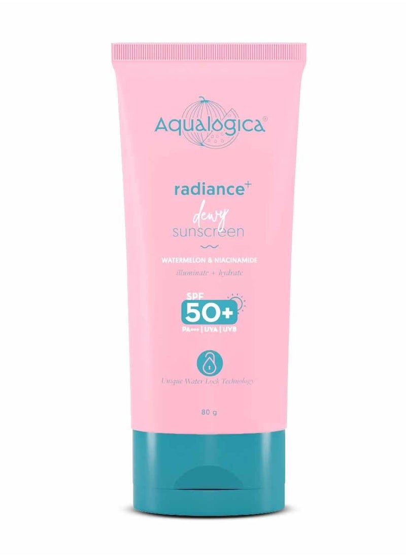 Aqualogica - Aqualogica Dewy Sunscreen with Watermelon Niacinamide with SPF 50 80g - Image 1