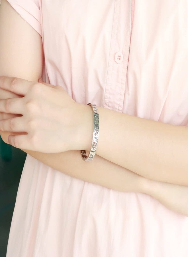 JINHUI 12 Constellations Bangle Bracelet for Women, Dainty Silver Bangle Jewelry Gift for Her, Stainless Steel Zodiac Sign Bracelet 6.5" (silver) - Image 3