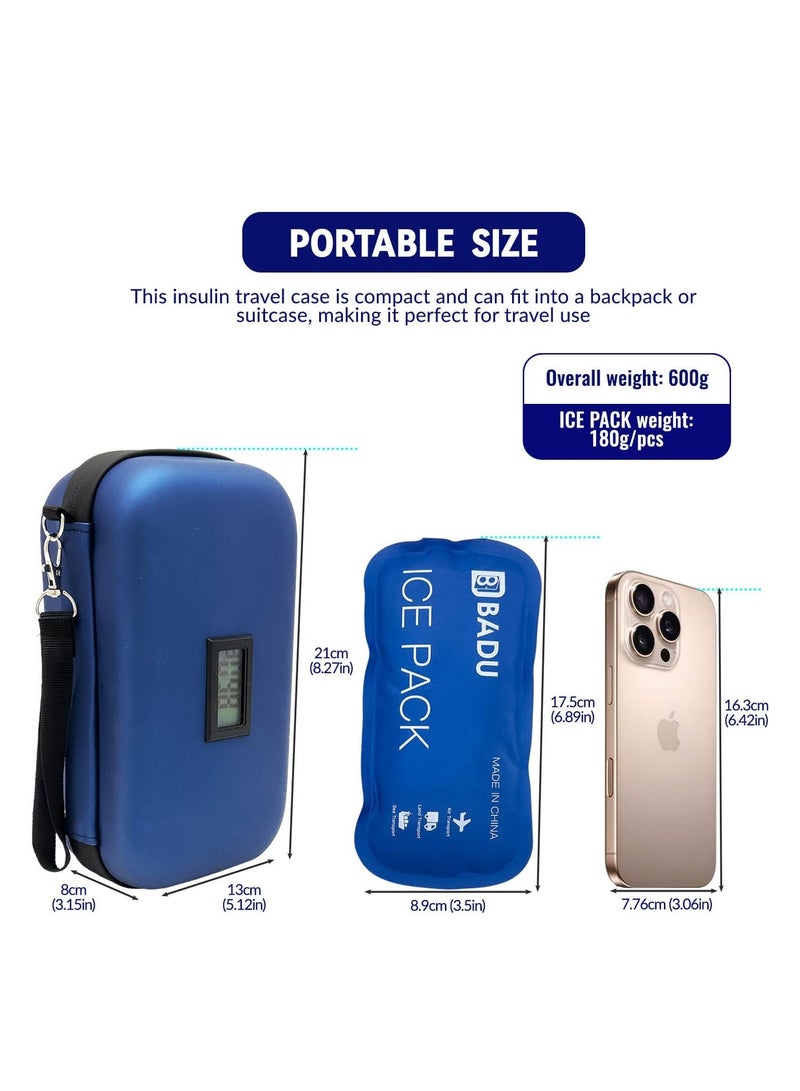 48H Insulin Cooler Travel Case – Portable Insulin Travel Case with Thermometer & 2 Ice Packs, TSA Approved Insulin Cooler Bag for Diabetic Supplies, Medicine, Pens, Vaccines (2–8°C Temperature Control) - Image 2