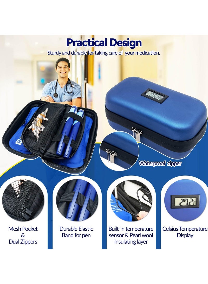 48H Insulin Cooler Travel Case – Portable Insulin Travel Case with Thermometer & 2 Ice Packs, TSA Approved Insulin Cooler Bag for Diabetic Supplies, Medicine, Pens, Vaccines (2–8°C Temperature Control) - Image 3