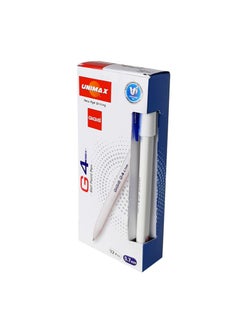 UNIMAX مجموعة أقلام حبر جاف G4 مقاس 0.7 مم، مكونة من 12 قطعة، باللون الأزرق  - Image 2
