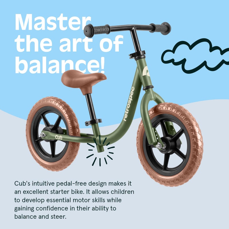 Retrospec Cub 2 Toddler 12" Balance Bike, 18 Months - 3 Years Old, No Pedal Beginner Kids Bicycle for Girls & Boys, Flat-Free Tires, Adjustable Seat, & Durable Frame - Image 5