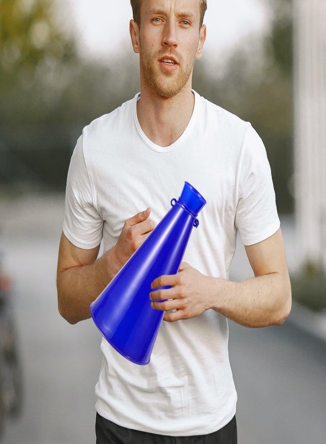 Baluue Cheer Megaphone, 9 Inch Stadium Horn Loud Noisemaker for Sports Events, School Spirit, Party Favors, Outdoor Activities, Soccer Trumpet, Cheering Horn, Blue - Image 4
