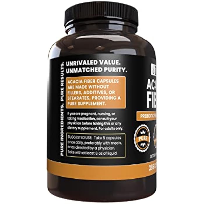 Pure Original Ingredients Acacia Fiber (365 Capsules) No Magnesium Or Rice Fillers, Always Pure, Lab Verified - Image 3