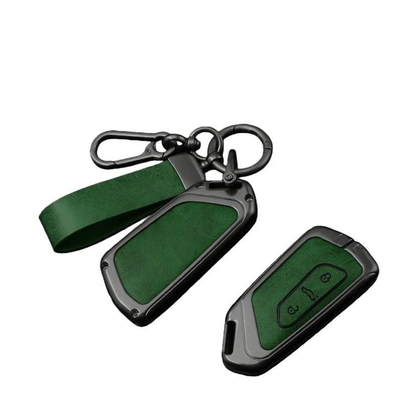 Green Car Key Cover Protection Shell Case Compatible For VW Golf 8 MK8 Leo - Image 2