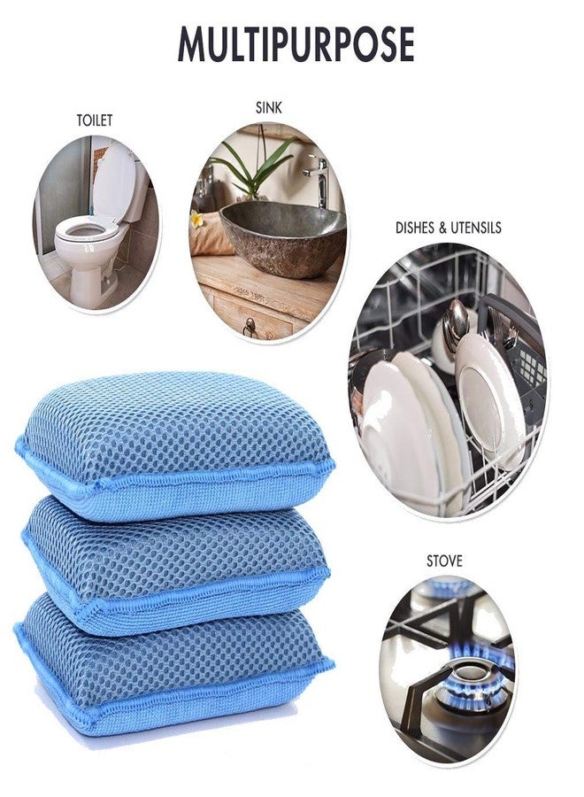 SCRUBIT Miracle Microfiber Kitchen Sponge by Scrub-It - Non-Scratch Heavy Duty Dishwashing Cleaning sponges- Machine Washable - (Blue) - Image 5