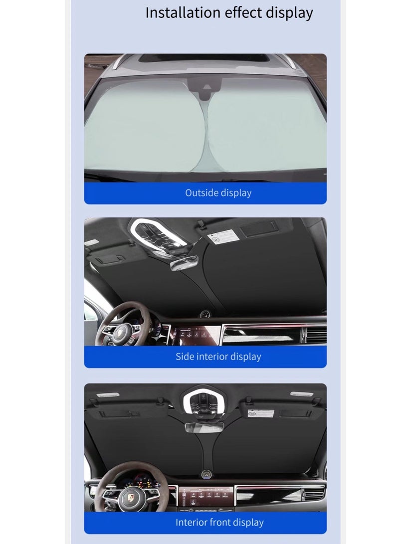 مظلة واقية من أشعة الشمس للزجاج الأمامي للسيارة قابلة للطي للحماية من الأشعة فوق البنفسجية للحفاظ على برودة السيارة - Image 3