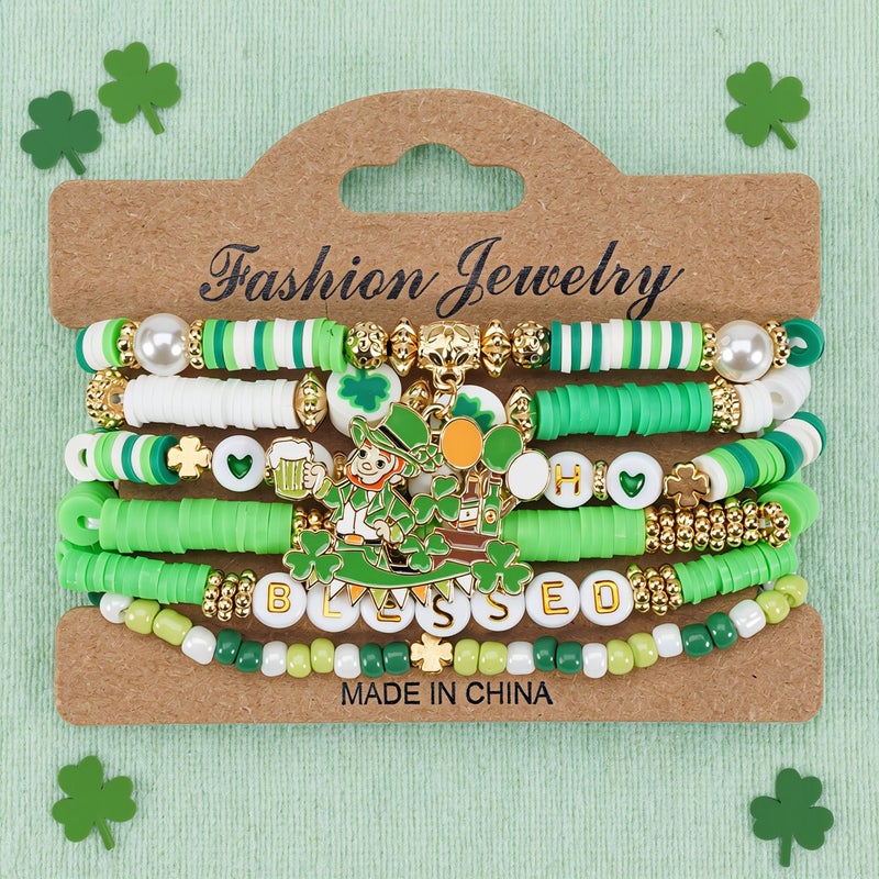 St Patricks Day Upgraded Bracelet Set Heavy Duty Stretch Cord No Fade Jewelry - Image 3