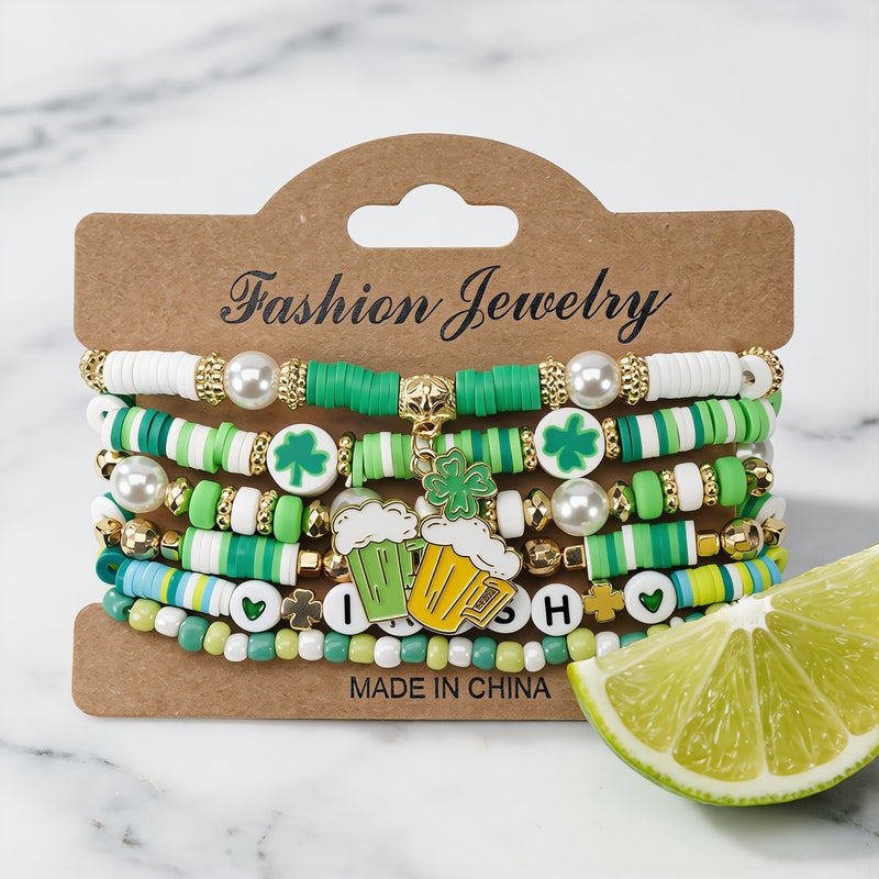 St Patricks Day Upgraded Bracelet Set Heavy Duty Stretch Cord No Fade Jewelry - Image 4