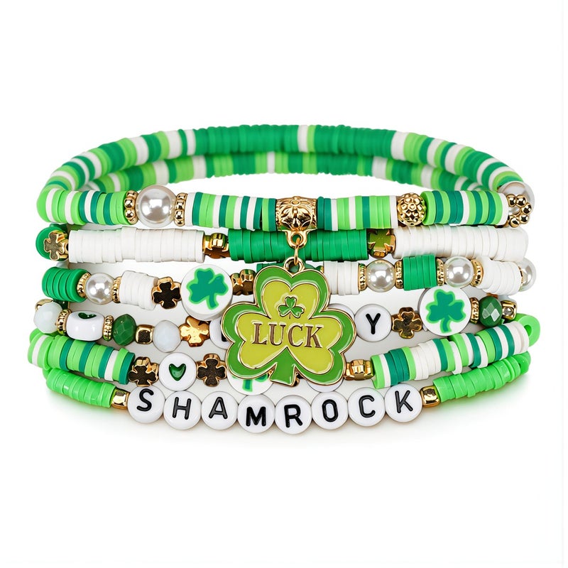 St Patricks Day Upgraded Bracelet Set Heavy Duty Stretch Cord No Fade Jewelry - Image 5