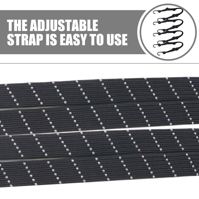 4pcs Heavy-duty Nylon Cord Bike Luggage Strap Cargo Adjustable Strap With Hook - Image 2