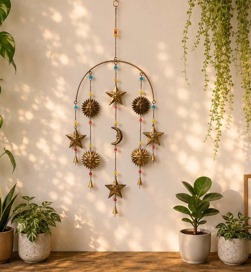 DULI Metal Wall hanging Galactic Symphony: Sun, Moon, and Stars Wall Art, Wall Hanging, WallDecor, Room Decor, Garden Decor (Sun,Moon⋆: MetalHanging) - Image 1